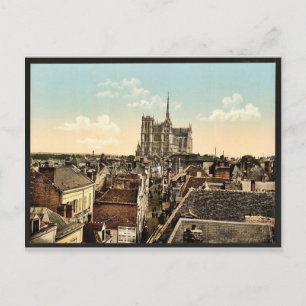 Cartão Postal Do belfrey, Amiens, França vintage Photochro