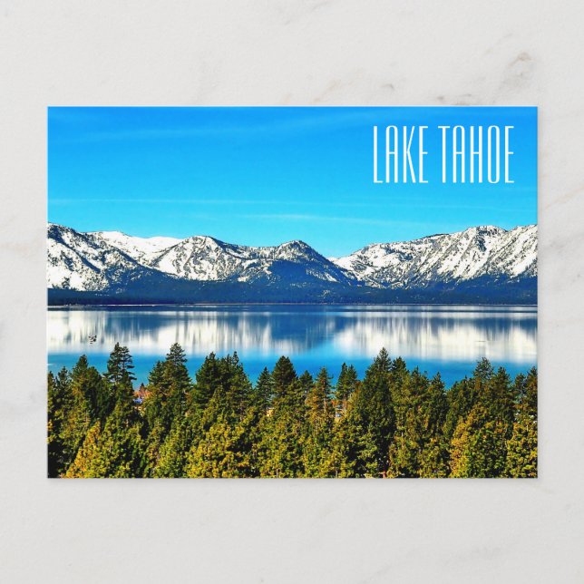 Cartão postal do belo Lago Tahoe (Frente)