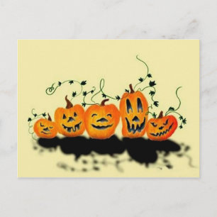 Cartão postal do bobo Pumpkins Halloween