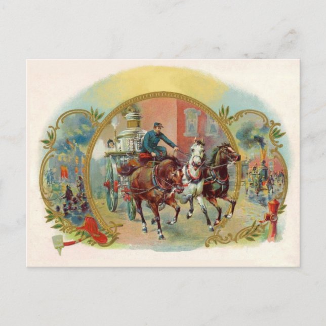 Cartão postal do Bombeiro da Era Vitoriana (Frente)