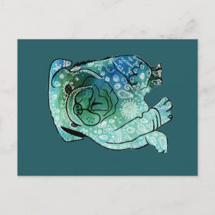 Cartão postal do Bulldogue Francês