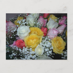 Cartão postal do buquê de rosas