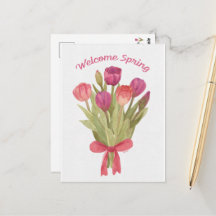 Cartão Postal do Buquê de Tulipas da Primavera Fel