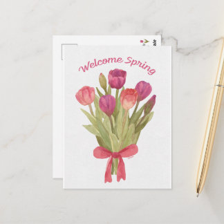 Cartão Postal do Buquê de Tulipas da Primavera Fel