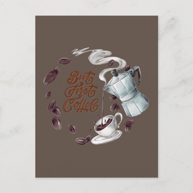 Cartão postal do But First Coffee (Frente)