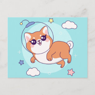 Cartão postal do cachorrinho Shiba Inu fofo