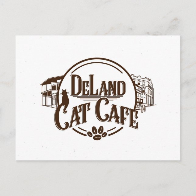 Cartão postal do Café DeLand Cat (Frente)