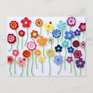 Cartão Postal do Campo de Flores de Crochê