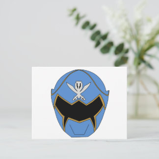 Cartão postal do capacete azul super mega Gokai