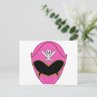 Cartão postal do capacete Gokai Super Mega Pink