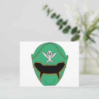 Cartão postal do capacete Gokai Super Mega Verde