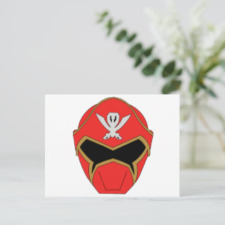 Cartão postal do capacete Gokai Super Mega Vermelh