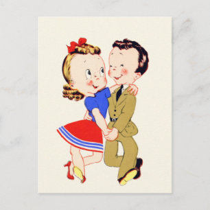 Cartão postal do Casal de dança Vintage