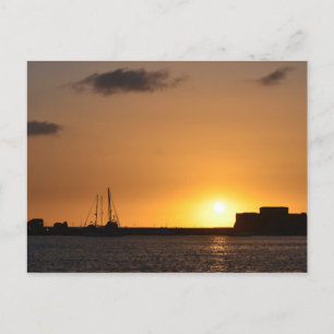 Cartão postal do Castelo de Paphos Sunset