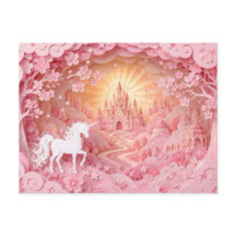 Cartão Postal do Castelo Rosa Unicórnio