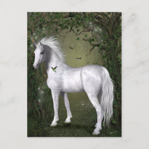 Cartão postal do Cavalo Branco nos Bosques com Bei