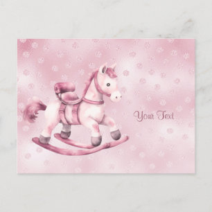 Cartão postal do cavalo de balanço rosa