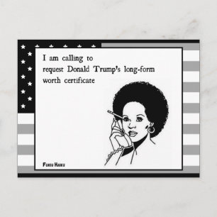 Cartão postal do certificado Trump Worth