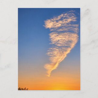 Cartão Postal do Céu do Pôr do Sol Dourado Nuvem L