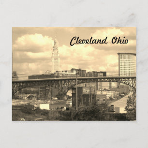 Cartão postal do céu sepia de Cleveland Ohio