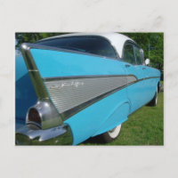 Cartão postal do Chevy Blue 1957