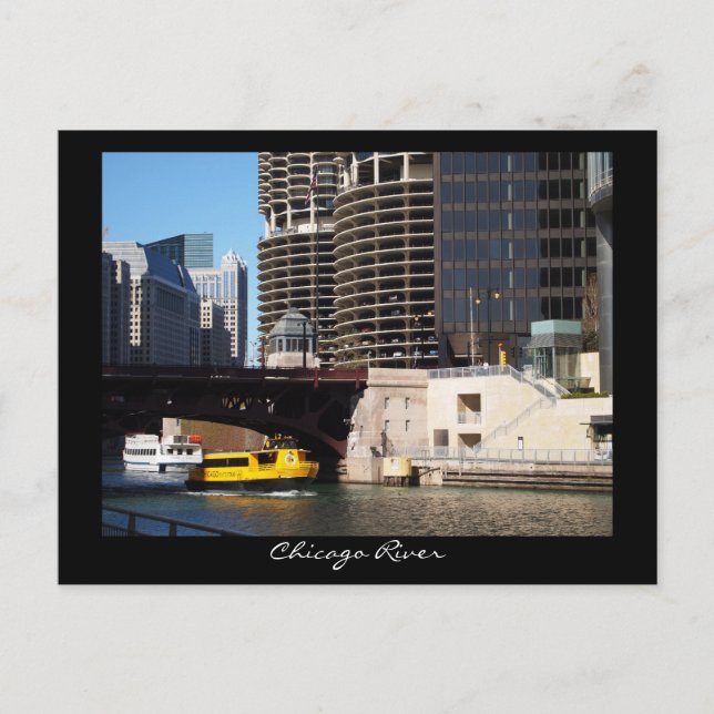 Cartão postal do Chicago River (Frente)