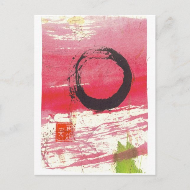 Cartão postal do círculo Zen magenta (Frente)