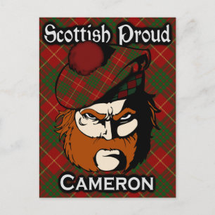 Cartão postal do Clã Escocês Cameron Tartan