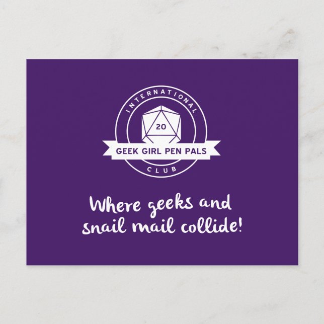 Cartão postal do Clube de Canetas de geeks (Frente)