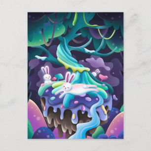  Cartão postal do coelho e da fada