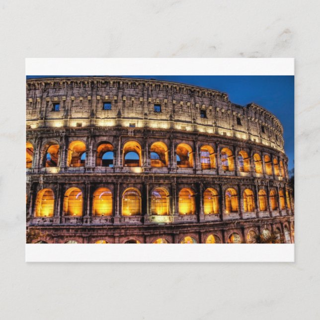 Cartão Postal Do Coliseu Romano com Amor (Frente)