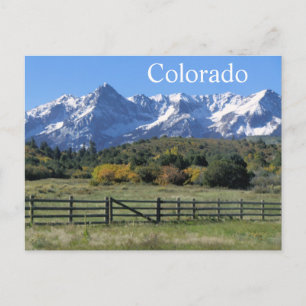 Cartão postal do Colorado Snowy Autumn Rugged