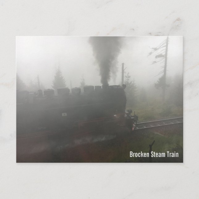 Cartão postal do comboio a vapor Brocken (Frente)