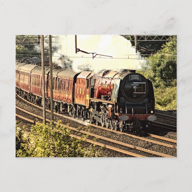 Cartão postal do comboio a vapor no interior (5503 (Frente)