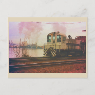Cartão postal do comboio de locomotiva