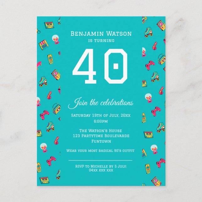 Cartão-postal do convite de festas - Divertimento  (Frente)