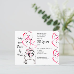 Cartão-postal do Convite para Corações Rosa por Ch