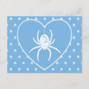 Cartão postal do coração de aranha azul