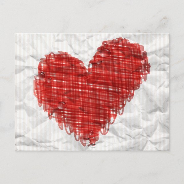 Cartão postal do coração rabiscado (Frente)