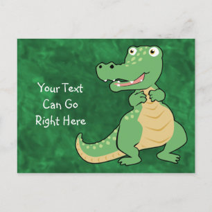Cartão postal do crocodilo de desenho animado