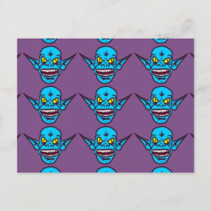 cartão postal do demônio trol troll azul zombie