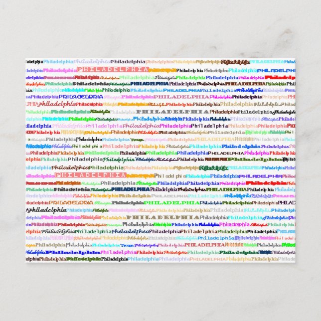 Cartão postal do design de texto de Filadélfia II (Frente)
