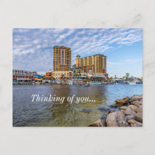 Cartão postal do Destin Harbor Boardwalk Pensando