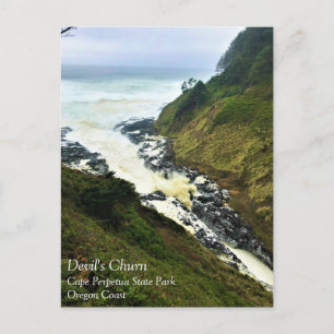 Cartão postal do Devil's Churn, Cape Perpetua, Cos