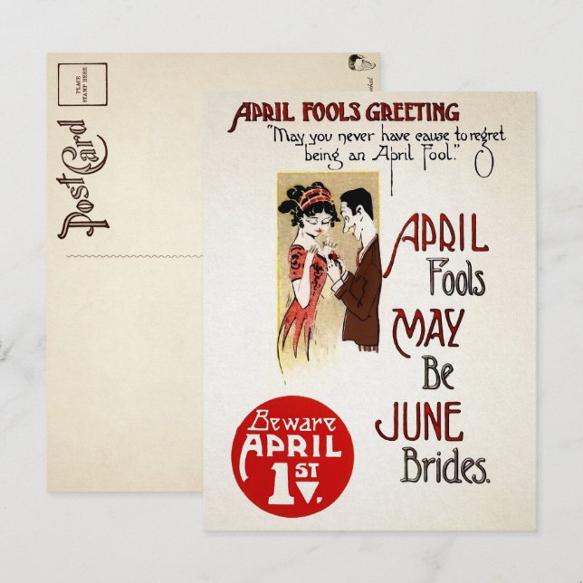 Cartão postal do dia da mentira vitoriano (Frente/Verso)