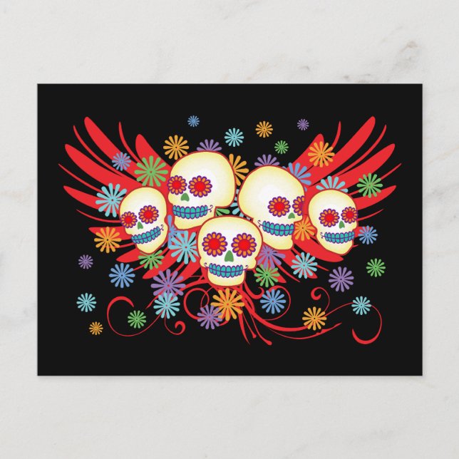 Cartão postal do Dia de los Muertos (Frente)