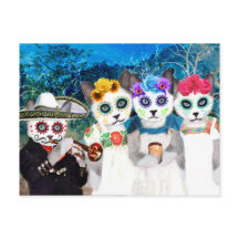 Cartão postal do Dia De Los Muertos Kittens