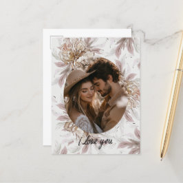 Cartão postal do Dia de os namorados Floral Boho