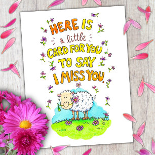 Cartão postal do Dia dos Namorados com ovelha fofa