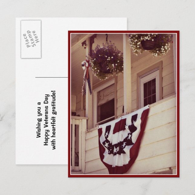 Cartão Postal do Dia dos Veteranos da Varanda Patr (Frente/Verso)